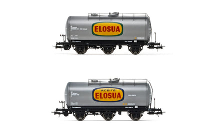 Electrotren, RENFE, Juego de 2 Unidades vagón Cisterna de 3 Ejes, decoración de Elosua, época IV, Color (HE6024