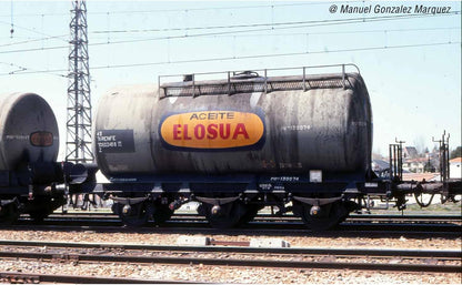 Electrotren, RENFE, Juego de 2 Unidades vagón Cisterna de 3 Ejes, decoración de Elosua, época IV, Color (HE6024