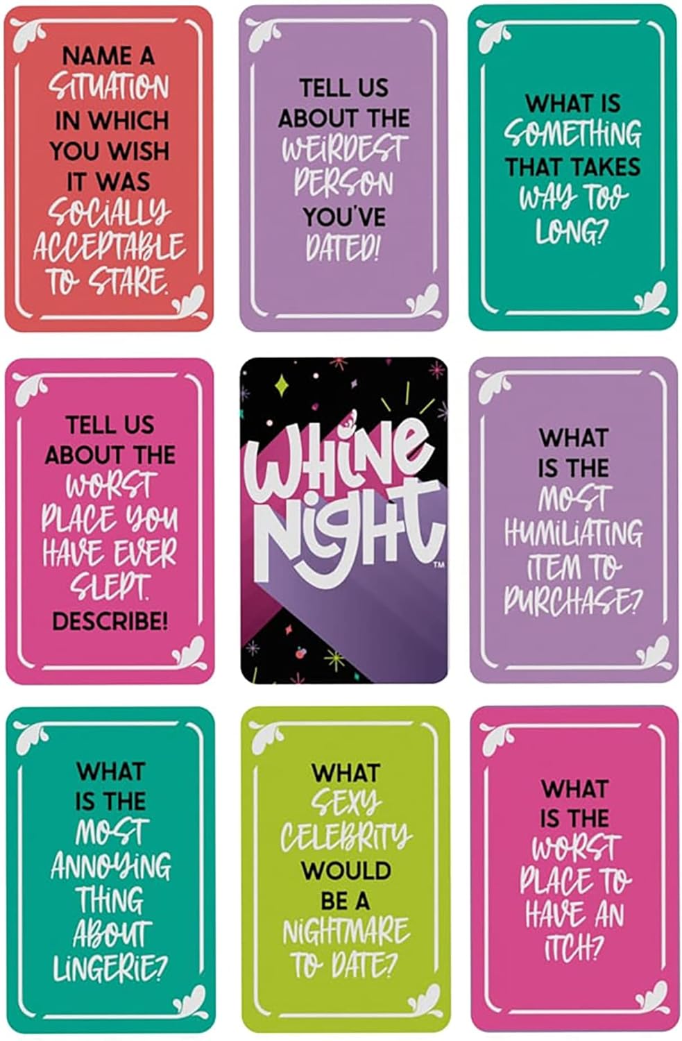 Skybound Whine Night - A Party Game for Whine Lovers, Games, Conversation Starting Card Game, Spill The Tea & Laugh, Play in A Group of 2-8 Players, for Ages 14+ Base Game