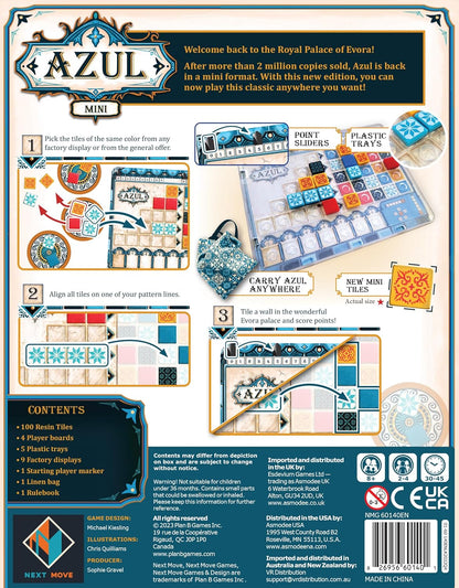 Plan B Games | Azul Mini | Tile Game | Ages 8+ | 2-4 Players | 30-45 Minutes Playing Time