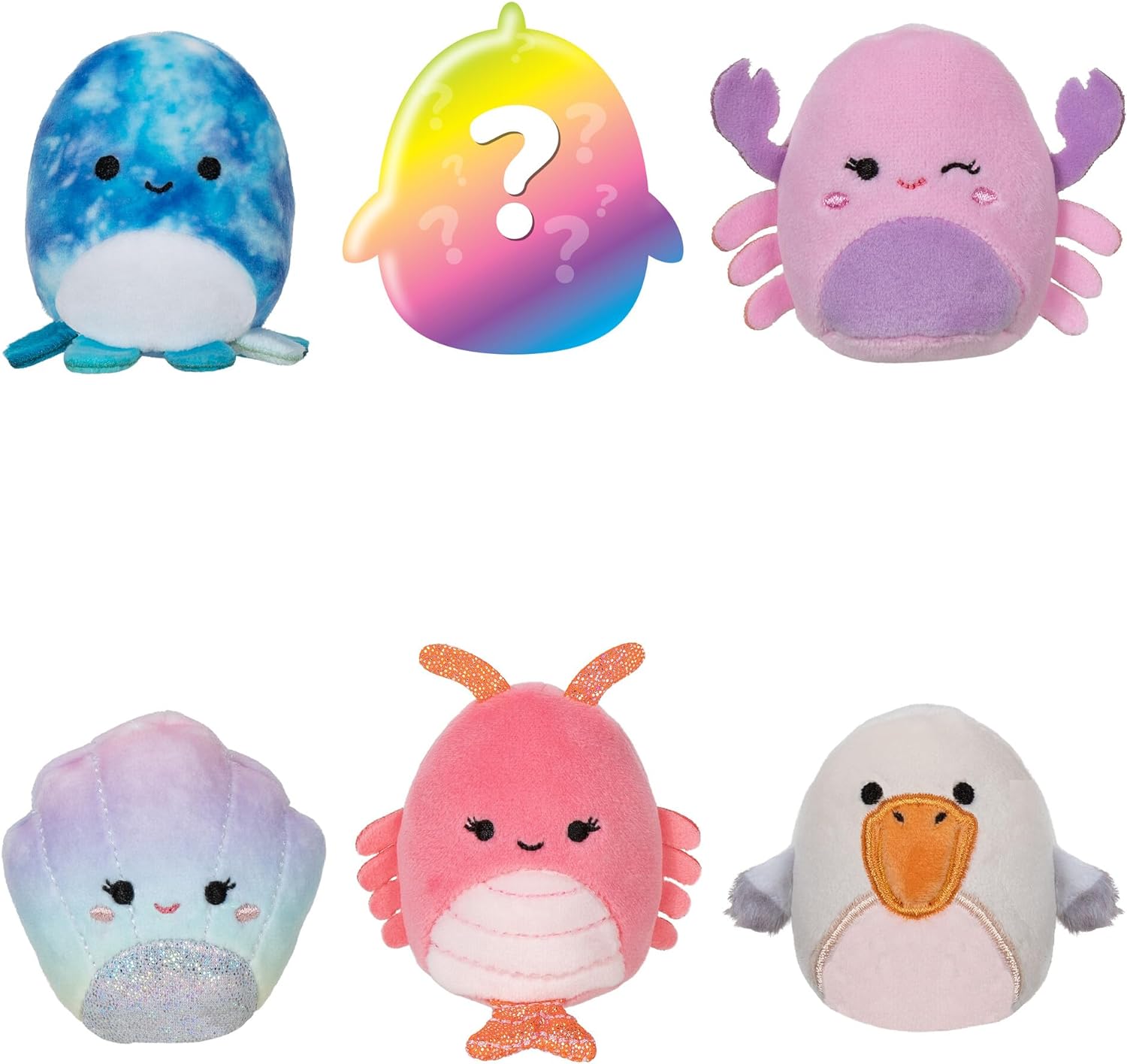 Squishmallows Squishville by Original Beach Day Squad - Six 2 inch Mini
