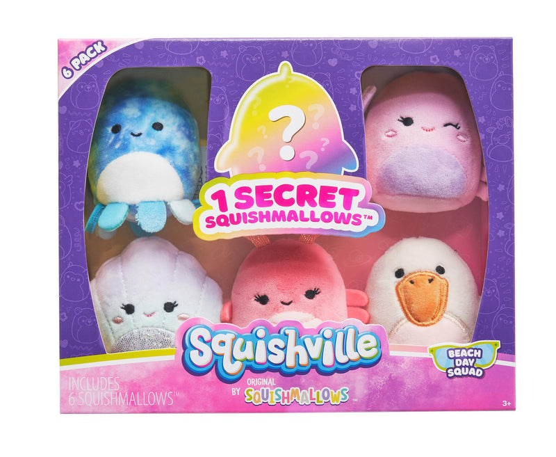 Squishmallows Squishville by Original Beach Day Squad - Six 2 inch Mini