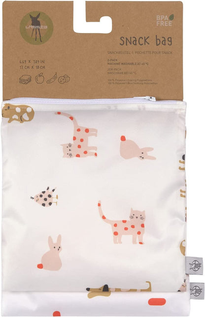 LÄSSIG Reusable Storage Bag Snack Bag 2 Pieces/Snack Bag Little Mateys Sicy Orange Spicy Orange