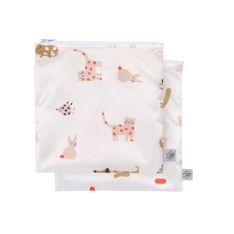 LÄSSIG Reusable Storage Bag Snack Bag 2 Pieces/Snack Bag Little Mateys Sicy Orange Spicy Orange