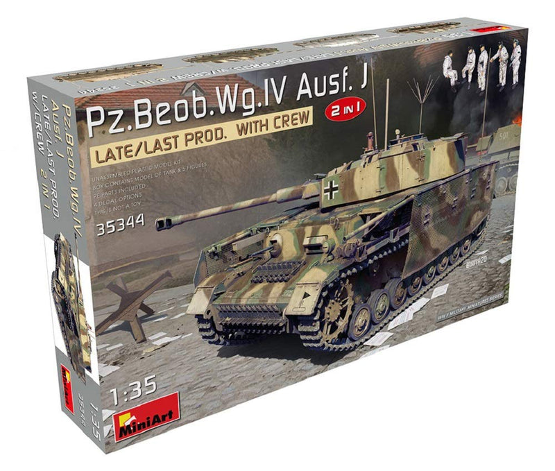 Miniart MIN35344 1:35-Pz.Beob.Wg. IV Ausf J Late 2in1 w/Crew