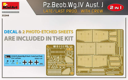 Miniart MIN35344 1:35-Pz.Beob.Wg. IV Ausf J Late 2in1 w/Crew