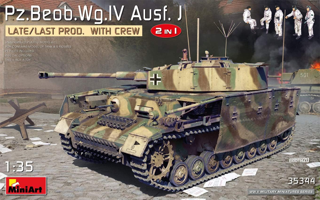 Miniart MIN35344 1:35-Pz.Beob.Wg. IV Ausf J Late 2in1 w/Crew