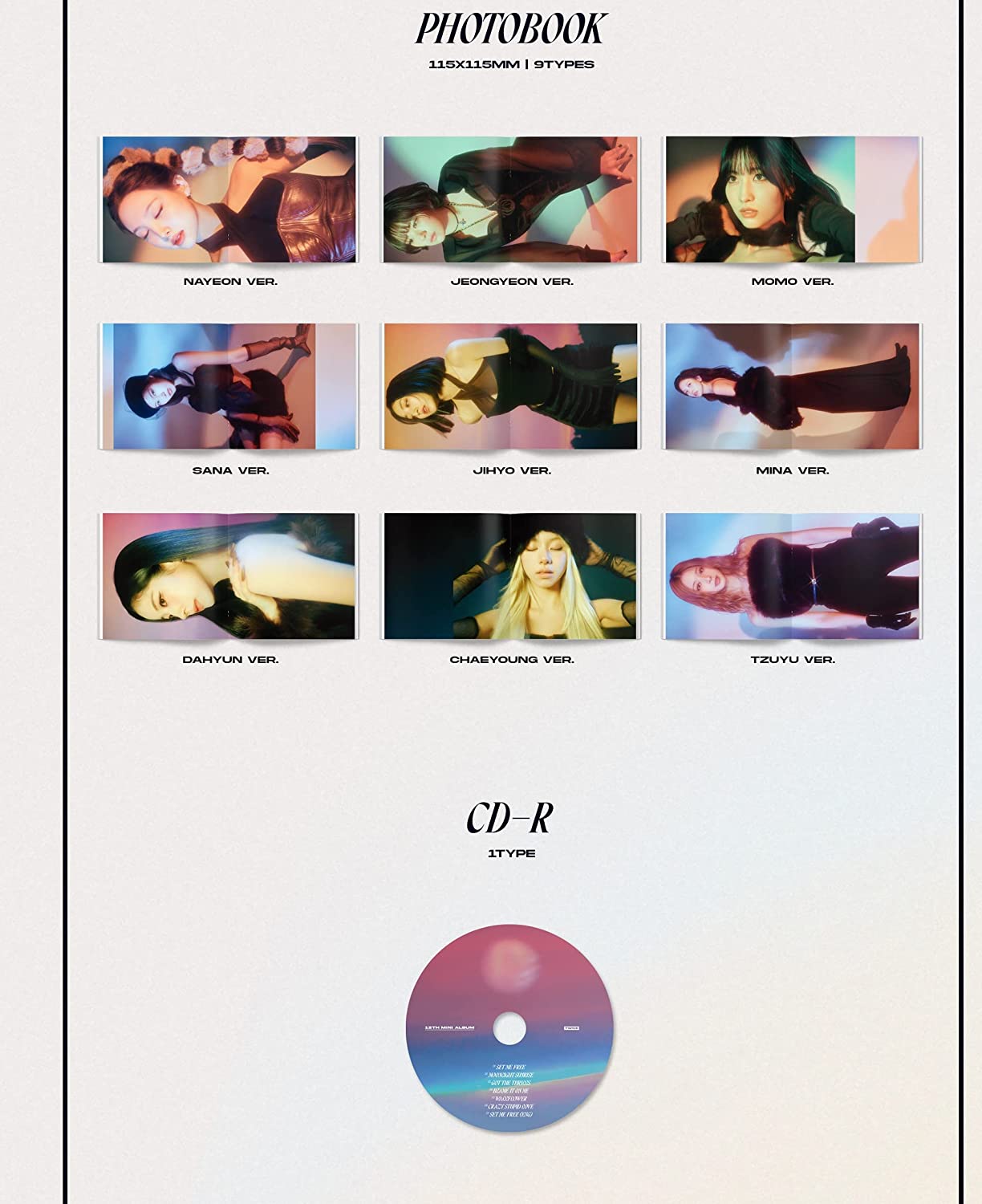 Ready To Be 12Th Mini Album Ver. - Photobook R, Folded Poster, Sticker, Mini Poster, Photocard