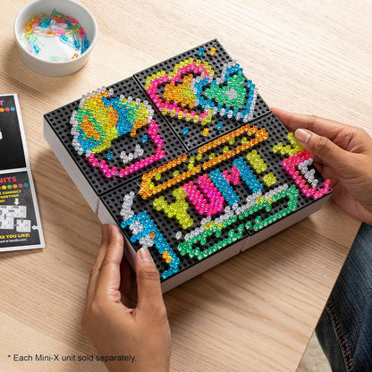 Planche à dessin lumineuse Lite Brite Mini-X Connect , Basic Fun, 02322, planche à dessin à mini-LED colorée, art lumineux, planche à dessin à effet néon, bricolages pour les enfants à partir de 4+