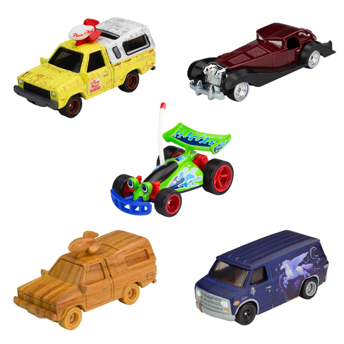 Hot Wheels Premium Disney 100 Bundle, 5 1:64 Scale Disney-Themed Premium Cars from Disney and Pixar, Commemorative Box for Collectors, HKF06