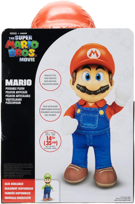 Super Mario Nintendo Peluche Mario de 35 cm Totalmente Articulado – Mario Tiene Grandes Detalles Juguete para Niños 3 Años +