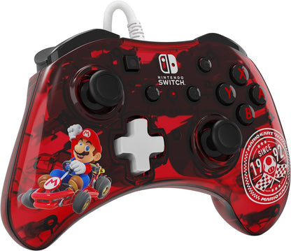 PDP Rock Candy Wired Gaming Switch Pro Controller - Official License Nintendo - OLED / Lite Compatible - Compact, Durable Travel Controller - Mario Kart Mario Kart Red