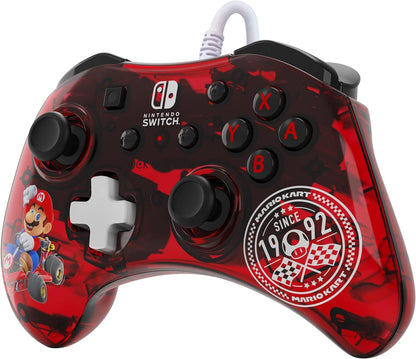 PDP Rock Candy Wired Gaming Switch Pro Controller - Official License Nintendo - OLED / Lite Compatible - Compact, Durable Travel Controller - Mario Kart Mario Kart Red