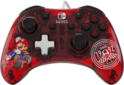 PDP Rock Candy Wired Gaming Switch Pro Controller - Official License Nintendo - OLED / Lite Compatible - Compact, Durable Travel Controller - Mario Kart Mario Kart Red
