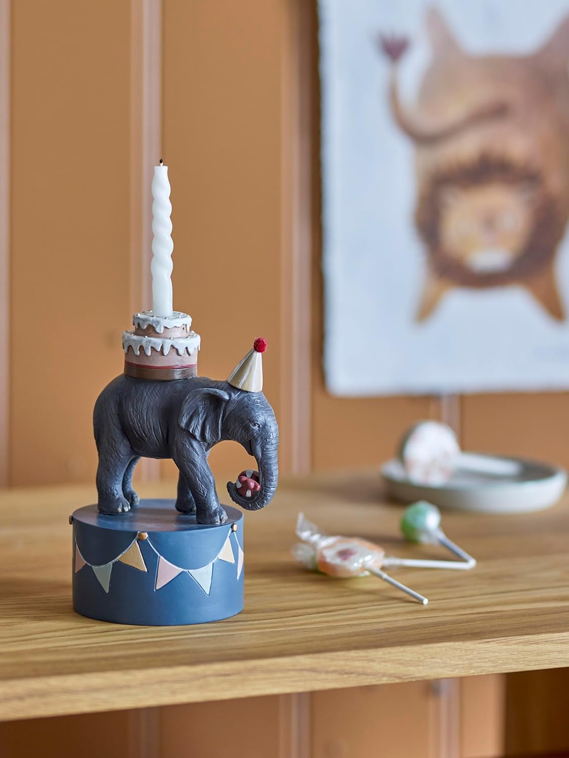 BLOOMINGVILLE MINI - Elephant Flor Candlestick - Grey (82054474