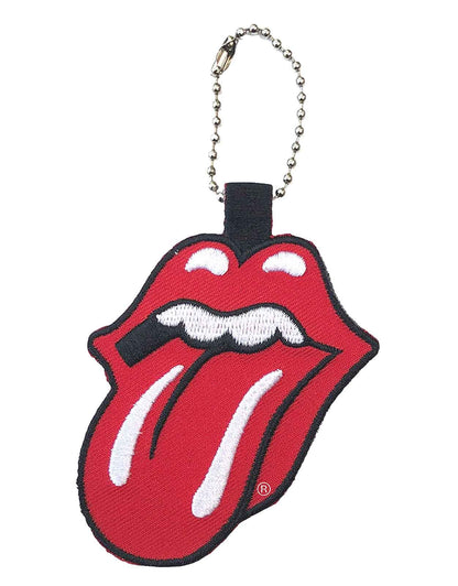 The Rolling Stones Keyring Classic Tongue Band Logo Embroidered Official Red