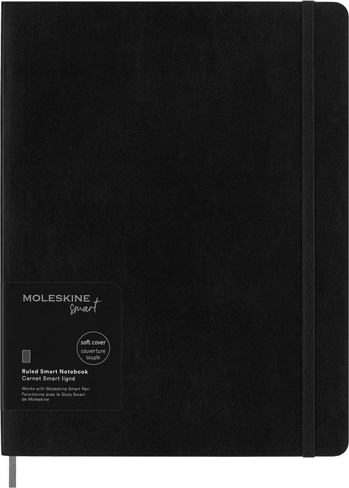 Moleskine Smart Notebook, Smart Writing System, Smart Notebook with Soft Cover, Ruled Pages and Elastic Closure, XL Format 19 x 25, Colour