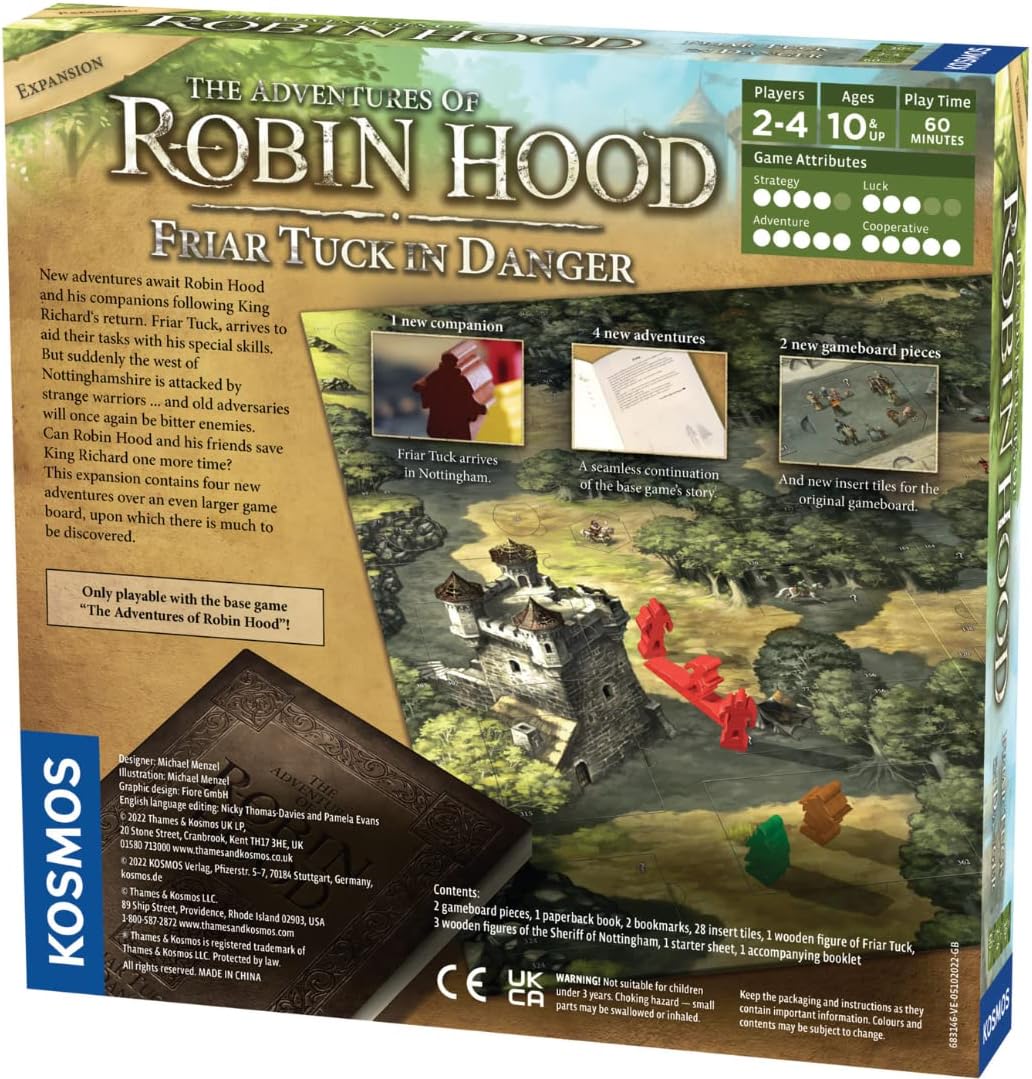 Thames & Kosmos - The Adventures of Robin Hood: Friar Tuck in Danger - Cooperative Family Board Game - 2-4 Players - Storytelling Games for Adults & Kids, Ages 10+ - 683146