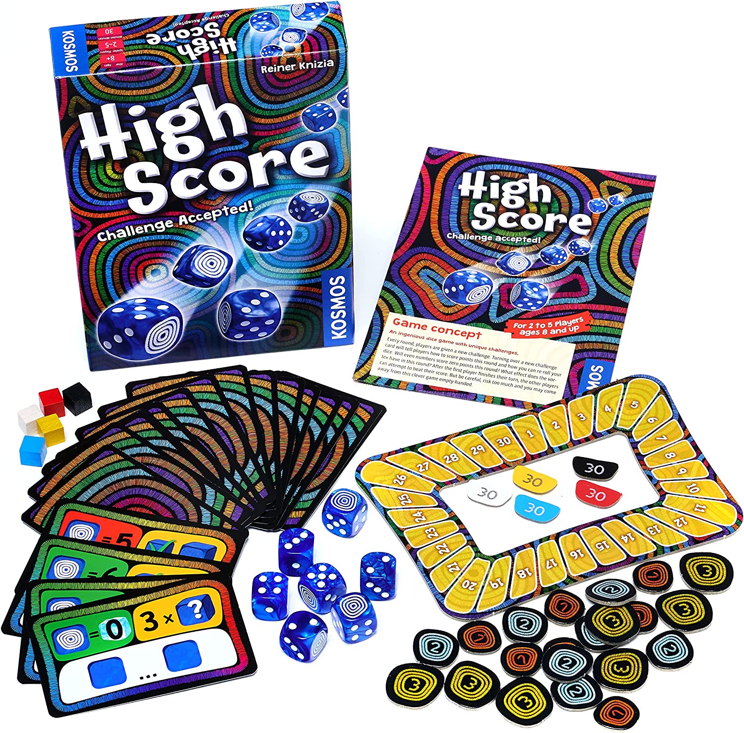 Thames & Kosmos High Score | 2 Language English and German | Dice Game| Luck Game | Board Game | Family Game | 2 to 5 Players | Ages 8+