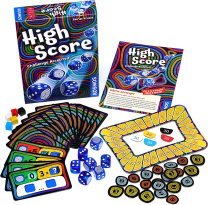 Thames & Kosmos High Score | 2 Language English and German | Dice Game| Luck Game | Board Game | Family Game | 2 to 5 Players | Ages 8+