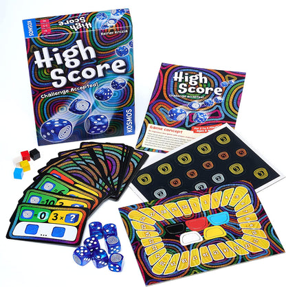 Thames & Kosmos High Score | 2 Language English and German | Dice Game| Luck Game | Board Game | Family Game | 2 to 5 Players | Ages 8+