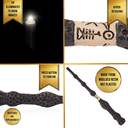 WOW STUFF The Elder 7" Lumos Light Painting Wand, Wizarding World, Official Harry Potter Collectables, Toys and Gifts
