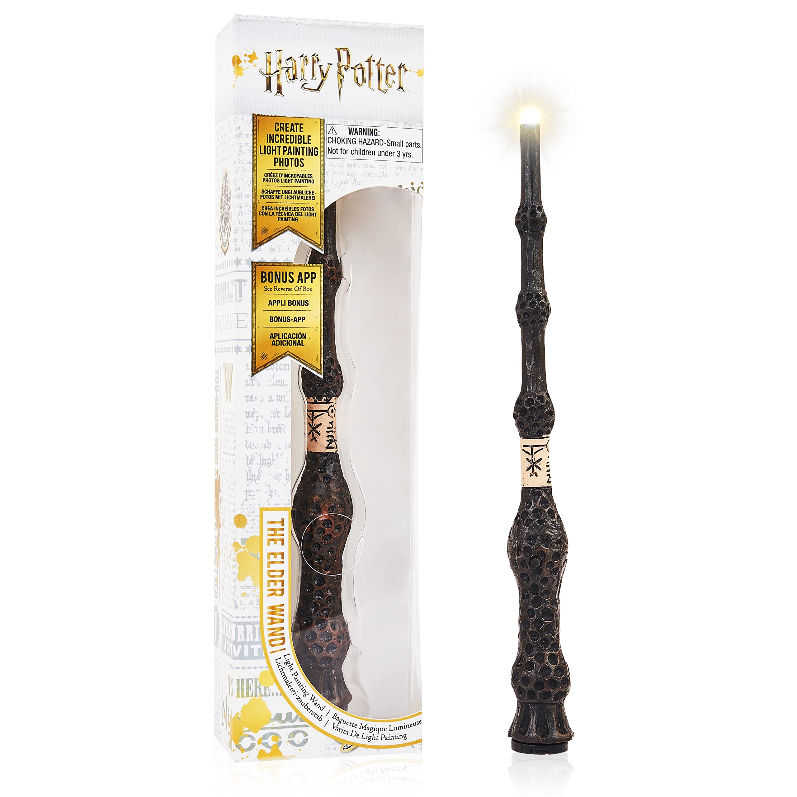 WOW STUFF The Elder 7" Lumos Light Painting Wand, Wizarding World, Official Harry Potter Collectables, Toys and Gifts
