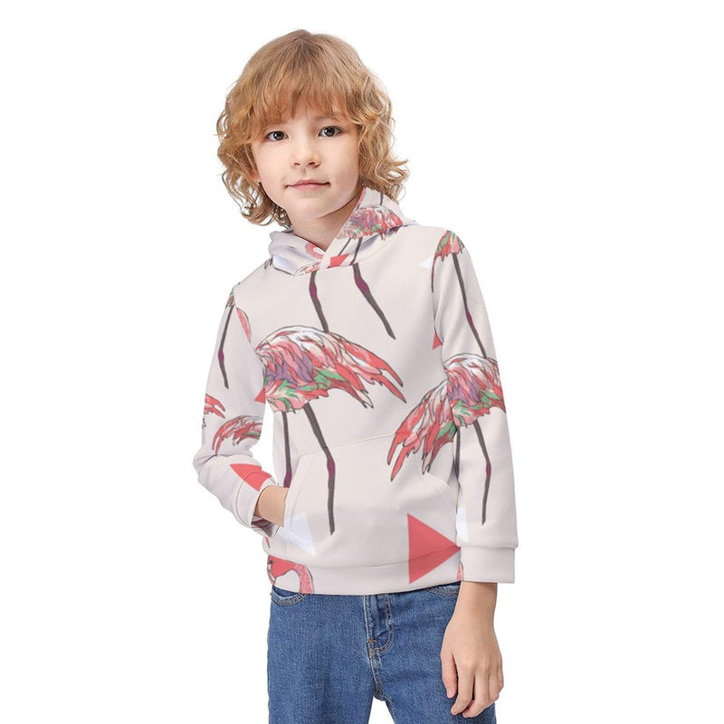 ODOKAY Kinder Pullover Hoodies Bedruckt Stretch Kapuzenpullover Sweatshirt Tops für Unisex Teens, Schöne Flamingos, L