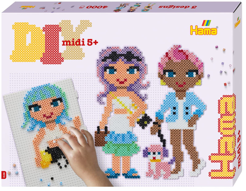 HAMA - Coffret Fashion Girls - Boite cadeau - Perles à repasser taille Midi - Loisirs Créatifs - Dès 5 ans