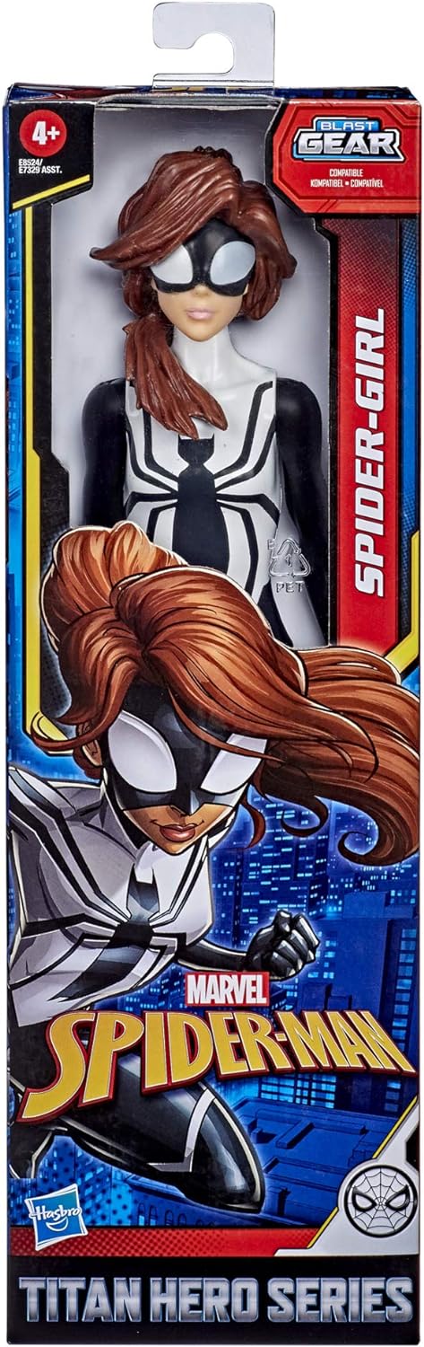 Marvel - Spiderman Web Warriors titanium figuur met 5 scharnierpunten, 30 cm, model SDOS, meerkleurig (Hasbro E73295L2)