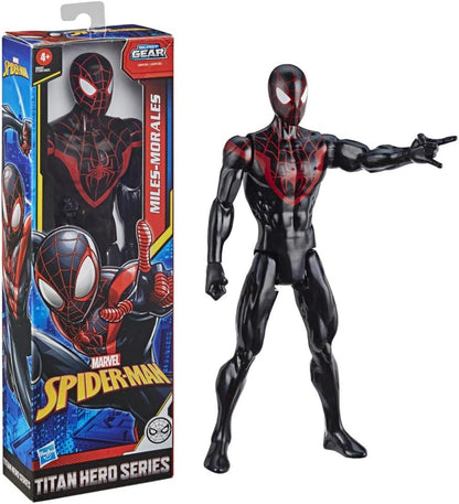 MARVEL E85255X3 Spider-Man: Titan Series Miles Morales 30-cm-Scale Super Hero Action Figure Toy, Multi Colour