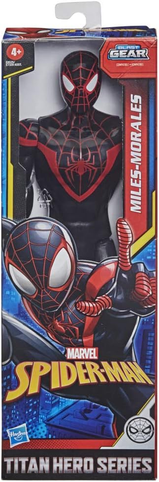 MARVEL E85255X3 Spider-Man: Titan Series Miles Morales 30-cm-Scale Super Hero Action Figure Toy, Multi Colour