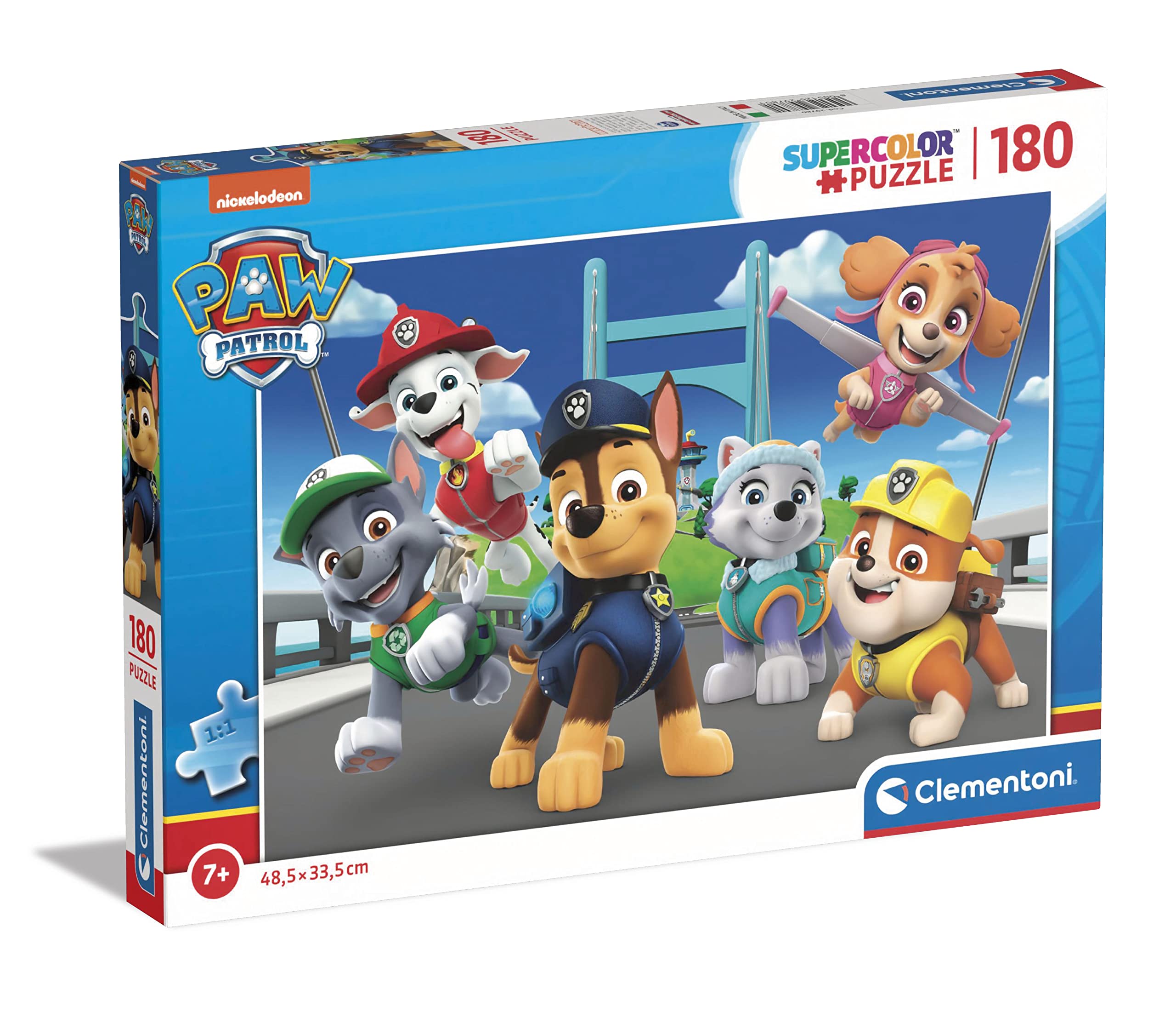 Clementoni Puzzle Infantil Super 180 Piezas Paw Patrol, Patrulla Canina-Desde 7 años (29780