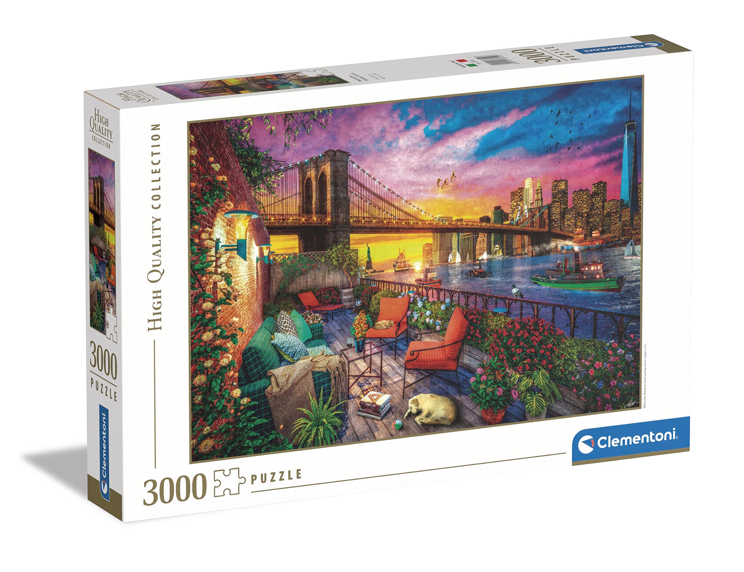 Clementoni - Puzzle Adulto 3000 Piezas Puesta de Sol en ático en Manhattan - Desde 14 años (33552