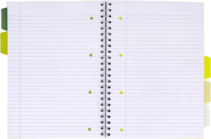 Pukka Pads Réf 6050-REC Cahier de projets à spirale Papier recyclé Feuilles perforées et lignées 5 intercalaires 200 pages 80 g/m² A4 Lot de 3 (Import Royaume Uni
