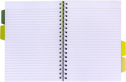 Pukka Pad, Recycled Double Spiral Bound B5 Project Book with 4 Dividers - 80GSM FSC Recycled Paper with Perforated and 4-Hole Punched Margins – Recycle Alongside other Household Items-Pack of 3