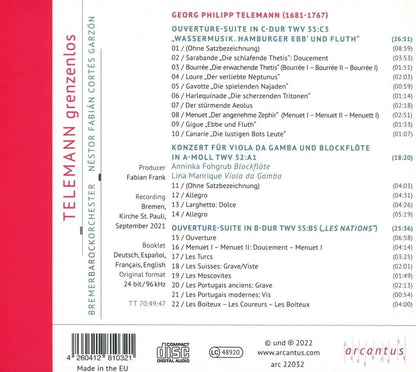 Telemann: Grenzenlos: Ouverture-Suite in C Major/Concerto for Viola Da Gamba And...
