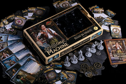 City of The Great Machine. Stand-in Heroes Board Game Expansion |1-4 Players | Ages 14 and up | Steampunk | One-vs-Many | Hidden Movement | Cooperative & Solo | Average Playtime 60-90 min
