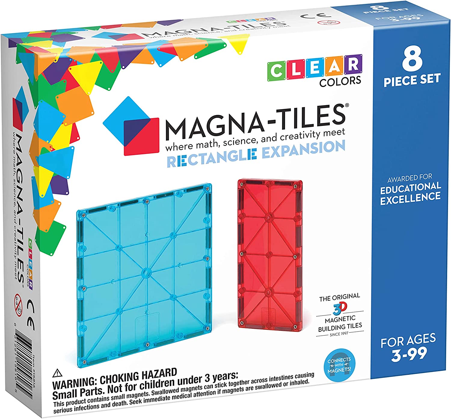 Magnatiles - Uitbreiding Vierhoeken - 8 stuks