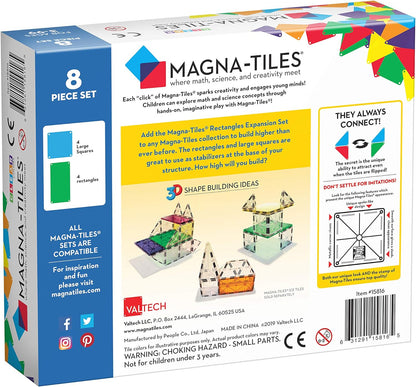 Magnatiles - Uitbreiding Vierhoeken - 8 stuks