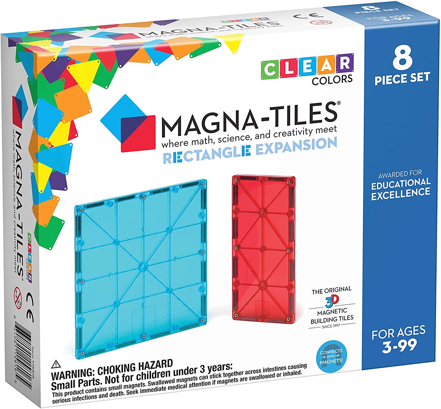 Magnatiles - Uitbreiding Vierhoeken - 8 stuks