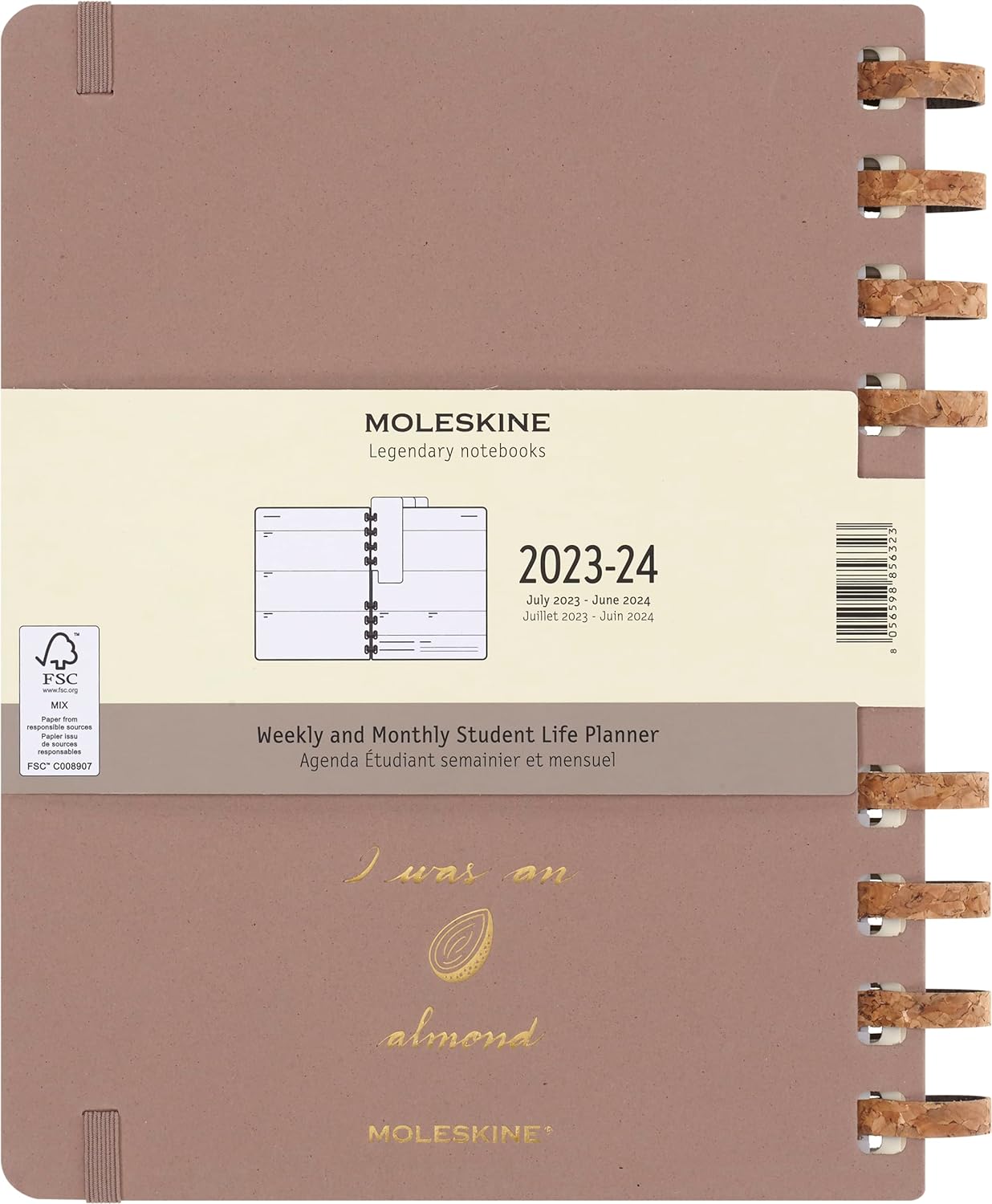 Moleskine Academic Monthly Planner 2023 -2024, 12-Month Weekly and Monthly Diary, University Agenda with Hard Cover, Size XL 20 x 25 cm
