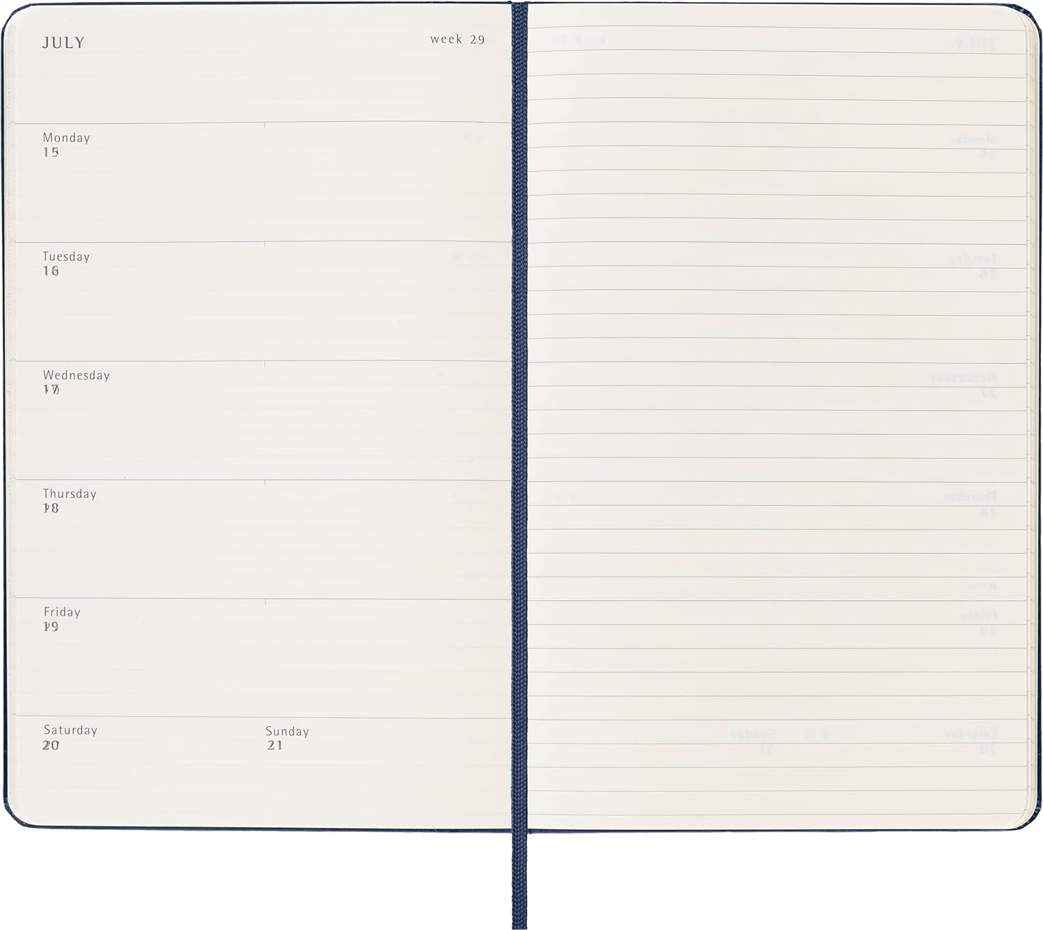 Moleskine Weekly Planner 2023-2024, 18-Month Agenda, Weekly Diary with Hard Cover, Large Size 13 x 21 cm , Colour