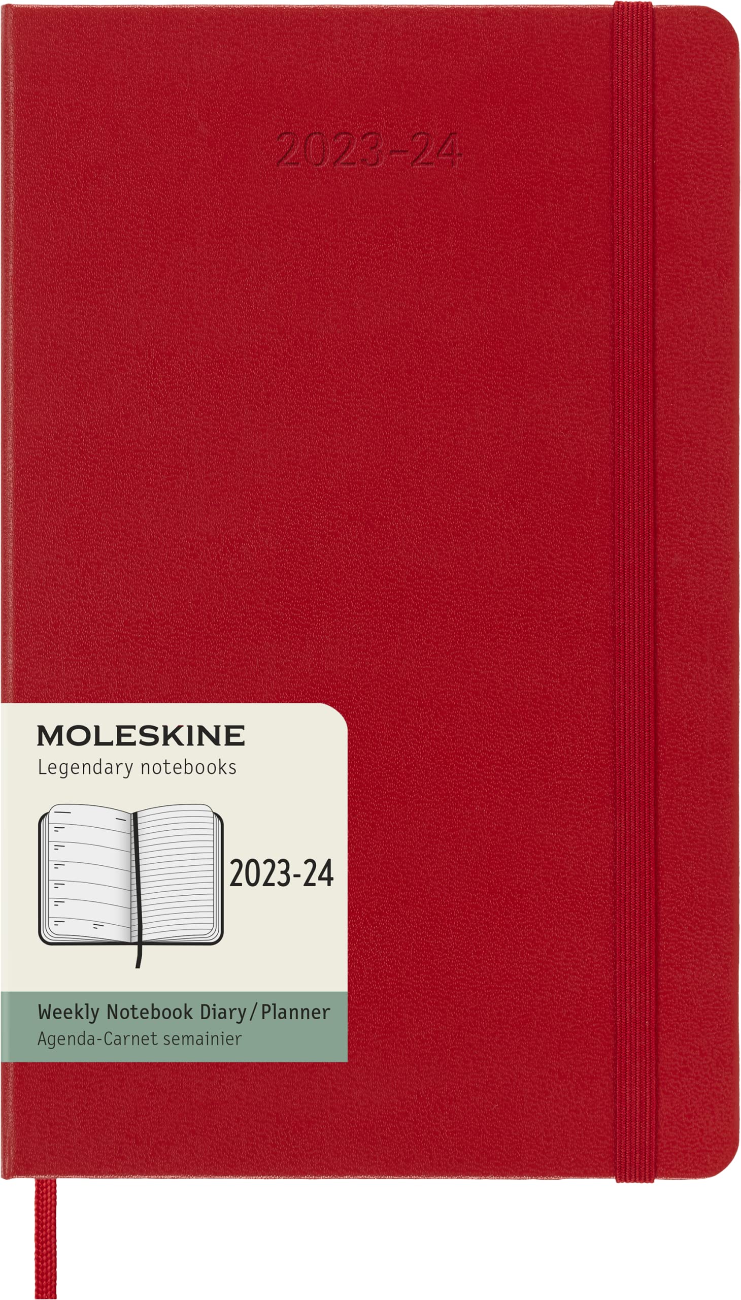 Moleskine Weekly Planner 2023-2024, 18-Month Agenda, Academic Diary, Weekly diary with Hard Cover, Large Format 13 x 21 cm, Colour