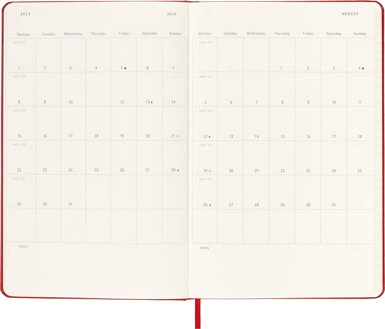 Moleskine Weekly Planner 2023-2024, 18-Month Agenda, Academic Diary, Weekly diary with Hard Cover, Large Format 13 x 21 cm, Colour
