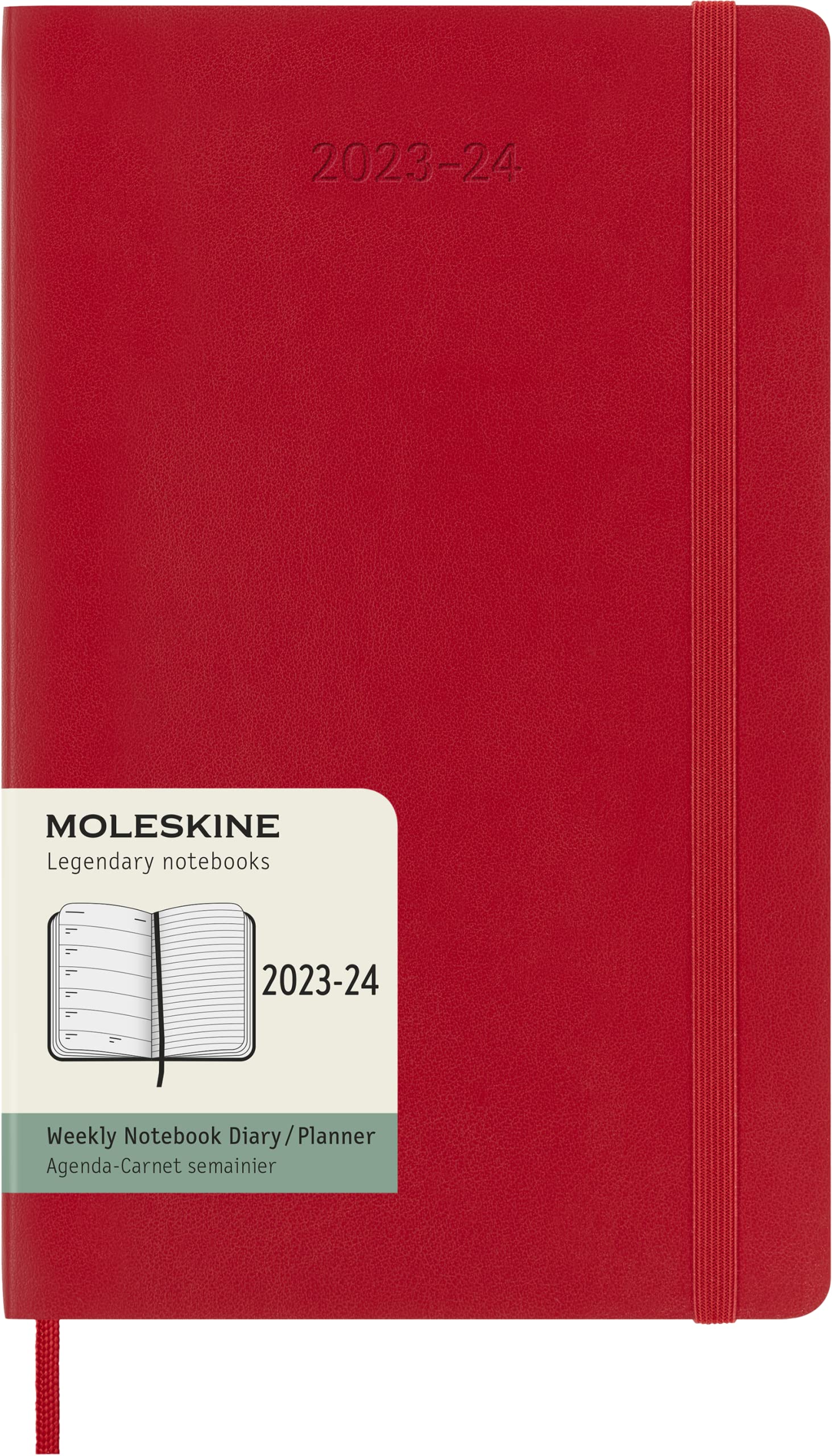 Moleskine Weekly Planner 2023-2024, 18-Month Agenda, Academic Diary, Weekly Diary with Soft Cover, Large Format 13 x 21 cm, Colour