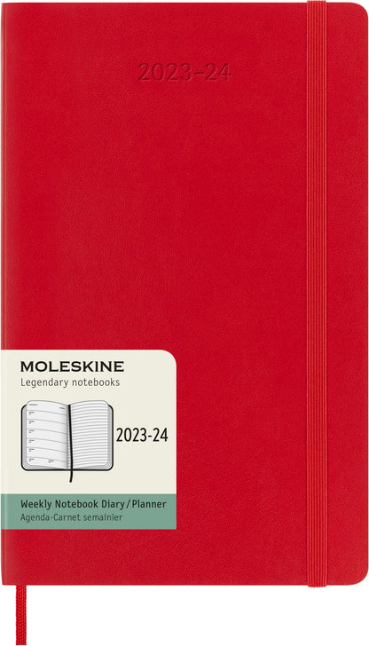 Moleskine Weekly Planner 2023-2024, 18-Month Agenda, Academic Diary, Weekly Diary with Soft Cover, Large Format 13 x 21 cm, Colour