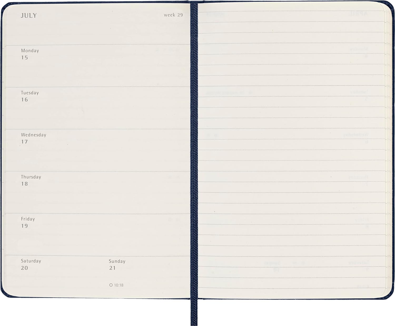 Moleskine Weekly Planner 2023-2024, 18-Months Agenda, Academic Diary, Weekly Diary with Hard Cover, Pocket size 9 x 14 cm, Colour