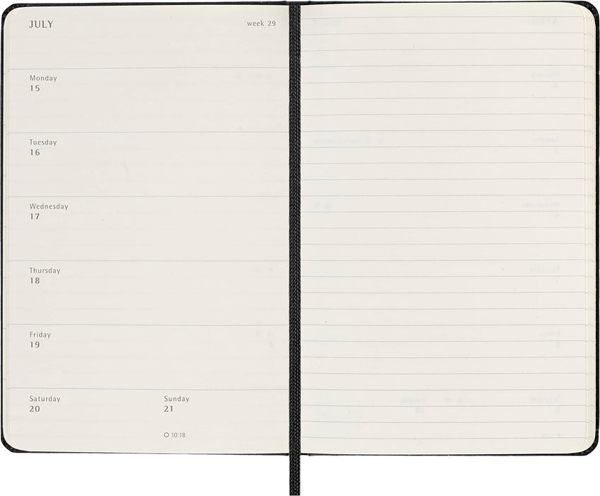 Moleskine Weekly Planner 2023-2024, 18-Month Agenda, Academic Diary, Weekly Diary with Hard Cover, Pocket Size 9 x 14 cm, Colour