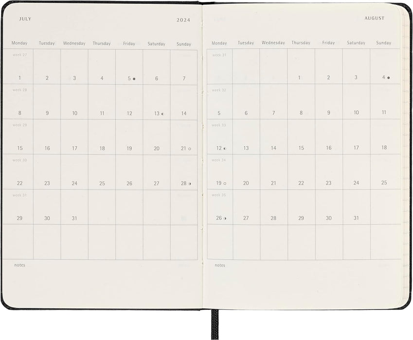 Moleskine Weekly Planner 2023-2024, 18-Month Agenda, Academic Diary, Weekly Diary with Hard Cover, Pocket Size 9 x 14 cm, Colour
